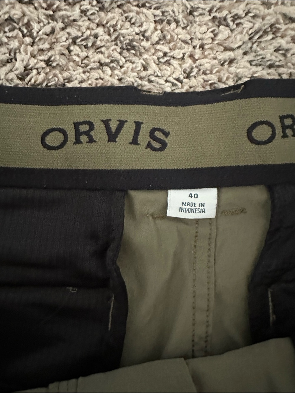 Orvis Olive Cargo Shorts in Green - Picture 2 of 3